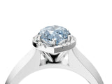 White gold Fancy Blue Marquise  Halo Diamond Ring with Cathedral Band and Four-Prong Setting_75