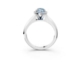 White gold Fancy Blue Marquise  Halo Diamond Ring with Cathedral Band and Four-Prong Setting_76