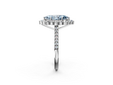 White gold Fancy Blue Marquise  Halo Diamond Ring with Pavé Band and Prong Setting_39