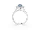 White gold Fancy Blue Marquise  Halo Diamond Ring with Pavé Band and Prong Setting_40