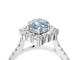 White gold Fancy Blue Marquise  Halo Diamond Ring with Pavé Band and Prong Setting_41