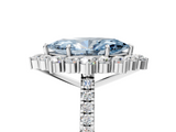 White gold Fancy Blue Marquise  Halo Diamond Ring with Pavé Band and Prong Setting_42