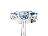 White gold Fancy Blue Marquise  Halo Diamond Ring with Round Cluster Setting, Solitaire Band, and Four-Prong Setting_106