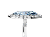 White gold Fancy Blue Marquise  Halo Diamond Solitaire with Pavé Band and Four-Prong Setting_110