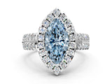 White gold Fancy Blue Marquise  Halo Diamond Split Shank Engagement Ring with Prong Setting_39