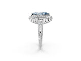 White gold Fancy Blue Marquise  Halo Diamond Split Shank Ring with Milgrain Detail_51