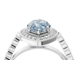 White gold Fancy Blue Marquise  Halo Milgrain Solitaire with Bezel Set Side Stones and Pave Band_37