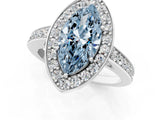 White gold Fancy Blue Marquise  Halo Pavé Diamond Engagement Ring with Bezel Setting_50