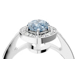 White gold Fancy Blue Marquise  Halo Pavé Diamond Engagement Ring with Bezel Setting_53