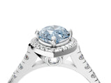 White gold Fancy Blue Marquise  Halo Pavé Diamond Engagement Ring with Four-Prong Setting_30