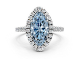 White gold Fancy Blue Marquise  Halo Pavé Diamond Engagement Ring with Four-Prong Setting_3