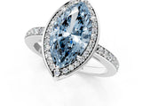 White gold Fancy Blue Marquise  Halo Pave Band Solitaire Ring with Prong Setting_67