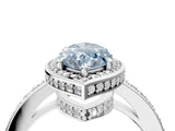 White gold Fancy Blue Marquise  Halo Pave Band Solitaire Ring with Prong Setting_68