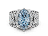 White gold Fancy Blue Marquise  Halo Pave Diamond Engagement Ring with Milgrain Detailing_73