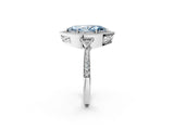White gold Fancy Blue Marquise  Halo Round Diamond Milgrain Pave Engagement Ring_5