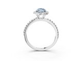 White gold Fancy Blue Marquise  Halo Round Diamond Pavé Band Four-Prong Ring_6