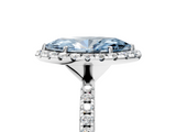 White gold Fancy Blue Marquise  Halo Round Diamond Pavé Band Four-Prong Ring_8