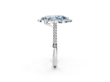 White gold Fancy Blue Marquise  Halo Round Diamond Pave Band with Four-Prong Setting_52
