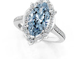 White gold Fancy Blue Marquise  Halo Round Diamond Pave Band with Four-Prong Setting_52