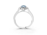 White gold Fancy Blue Marquise  Halo Round Diamond Pave Band with Four-Prong Setting_53