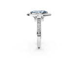 White gold Fancy Blue Marquise  Halo Solitaire Diamond Ring with Pave Band and Bezel Setting_51