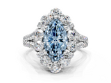 White gold Fancy Blue Marquise  Halo Split Shank Diamond Engagement Ring with Pave Band and Four-Prong Setting_55