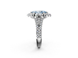 White gold Fancy Blue Marquise  Halo Split Shank Diamond Engagement Ring with Pave Band and Four-Prong Setting_56