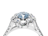 White gold Fancy Blue Marquise  Halo Split Shank Diamond Engagement Ring with Pave Band and Four-Prong Setting_58
