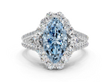 White gold Fancy Blue Marquise  Halo Split Shank Diamond Engagement Ring with Prong Setting_20