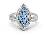 White gold Fancy Blue Marquise  Halo Split Shank Diamond Ring with Four-Prong Setting_32