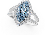 White gold Fancy Blue Marquise  Halo Split Shank Diamond Ring with Four-Prong Setting_33