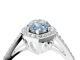 White gold Fancy Blue Marquise  Halo Split Shank Diamond Ring with Four-Prong Setting_36