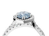 White gold Fancy Blue Marquise  Halo Split Shank Diamond Ring with Pavé Setting_30