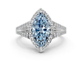 White gold Fancy Blue Marquise  Halo Split Shank Diamond Ring with Prong Setting_20