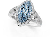 White gold Fancy Blue Marquise  Halo Split Shank Pave Diamond Ring with Four-Prong Setting_50