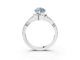 White gold Fancy Blue Marquise  Halo Twist Band Solitaire Prong Setting Ring_65