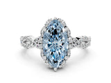 White gold Fancy Blue Marquise  Halo Twist Band Solitaire Ring with Six-Prong Setting_32