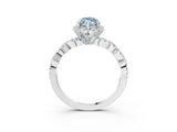 White gold Fancy Blue Marquise  Halo Twist Band Solitaire Ring with Six-Prong Setting_35