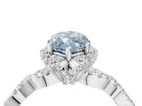 White gold Fancy Blue Marquise  Halo Twist Band Solitaire Ring with Six-Prong Setting_36