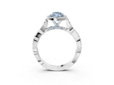 White gold Fancy Blue Marquise  Halo Twist Band Solitaire Ring_23