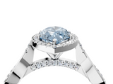 White gold Fancy Blue Marquise  Halo Twist Band Solitaire Ring_24