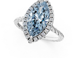 White gold Fancy Blue Marquise  Halo Twisted Band Four-Prong Diamond Ring_21
