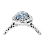 White gold Fancy Blue Marquise  Halo Twisted Band Four-Prong Diamond Ring_23