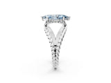 White gold Fancy Blue Marquise  Halo Twisted Band Four-Prong Ring_65