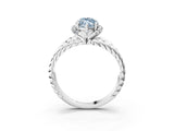 White gold Fancy Blue Marquise  Halo Twisted Band Four-Prong Ring_65