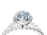 White gold Fancy Blue Marquise  Halo Twisted Band Four-Prong Ring_66