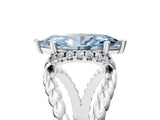 White gold Fancy Blue Marquise  Halo Twisted Band Four-Prong Ring_67