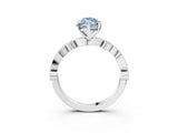 White gold Fancy Blue Marquise  Milgrain Bezel Diamond Engagement Ring with Solitaire Prong Setting_146