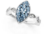White gold Fancy Blue Marquise  Milgrain Marquise Diamond Twist Band Ring_75