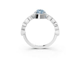 White gold Fancy Blue Marquise  Milgrain Marquise Diamond Twist Band Ring_77